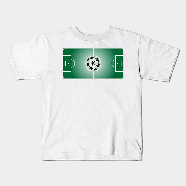 Football Field Soccer PItch Cartoon Art Style Drawing for Sports Fans Kids T-Shirt by Naumovski